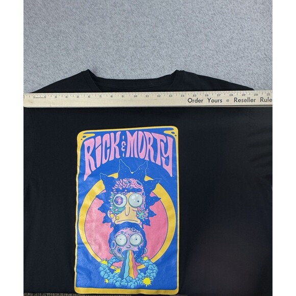 Rick And Morty Shirt Mens XLarge Black Adult Swim Psychedelic Graphic Cartoon - Picture 6 of 11